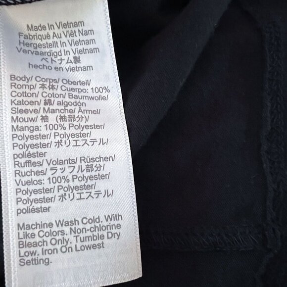 NEW J. Crew Ruffle-Shoulder Top Plaid Jacquard Sleeves Pullover Stretch Cotton L - Picture 13 of 13